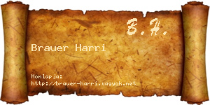 Brauer Harri névjegykártya